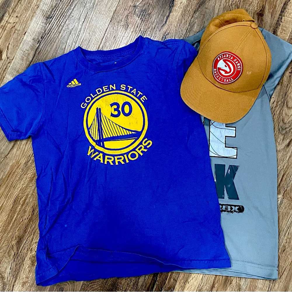 3 Together NBA BOYS CURRY SHIRT & NBA HAT & free Boys Shirt